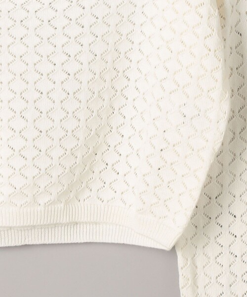 FREAK'S STORE(フリークスストア)の「ROLLA’S/ローラス SCOOP TOP DIAMOND KNIT/ダイヤモンド ニット スクープ トップ/ショート丈ニット(ニット/セーター・レディース・オフホワイト・SMALL)」の4枚目の写真