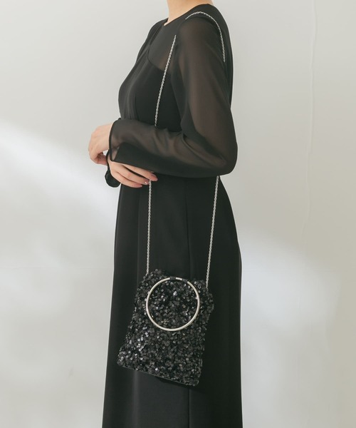 URBAN RESEARCH ROSSO WOMEN（アーバンリサーチ　ロッソ）の「リングハンドルスパンコールバッグ（ハンドバッグ・レディース・パープル/ブラック・-）」の3枚目の写真