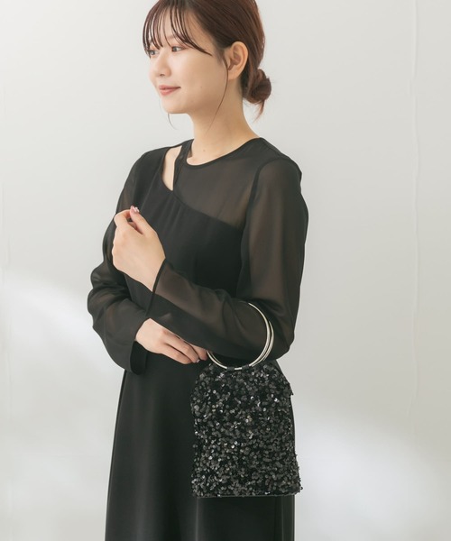 URBAN RESEARCH ROSSO WOMEN（アーバンリサーチ　ロッソ）の「リングハンドルスパンコールバッグ（ハンドバッグ・レディース・パープル/ブラック・-）」の4枚目の写真