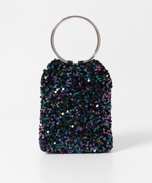 URBAN RESEARCH ROSSO WOMEN（アーバンリサーチ　ロッソ）の「リングハンドルスパンコールバッグ（ハンドバッグ・レディース・パープル/ブラック・-）」の6枚目の写真