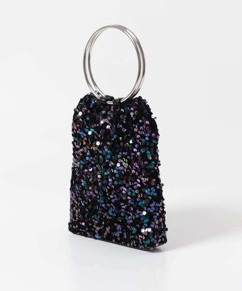 URBAN RESEARCH ROSSO WOMEN（アーバンリサーチ　ロッソ）の「リングハンドルスパンコールバッグ（ハンドバッグ・レディース・パープル/ブラック・-）」の7枚目の写真