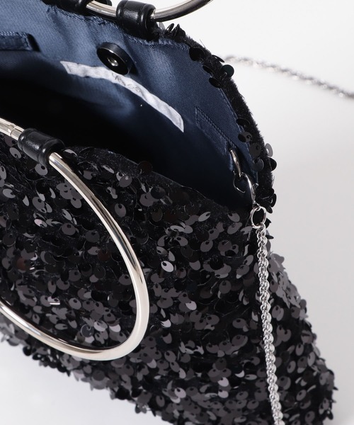 URBAN RESEARCH ROSSO WOMEN（アーバンリサーチ　ロッソ）の「リングハンドルスパンコールバッグ（ハンドバッグ・レディース・パープル/ブラック・-）」の11枚目の写真