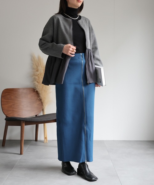 革ジャン ドッキング ジャケット ブルゾン 異素材 ツイード ♪ SLY | 【受注会特典対象アイテム】【LIMITED ITEM】VINTAGE F
