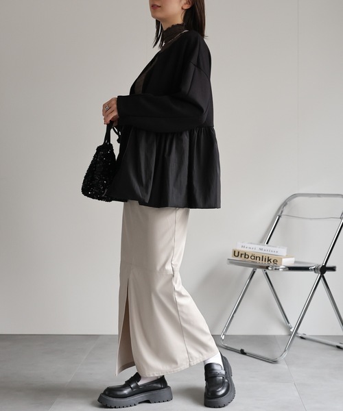 sakishimatokyo（サキシマトーキョー）の「異素材ドッキングペプラムブルゾン/ジャケット/羽織り/秋冬（ブルゾン・レディース・グレー/ブラック/ベージュ・FREE）」の22枚目の写真