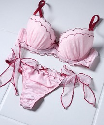 【最終値下げ‼️】D75 love2nd LOVEME ブラ＆Tバックセットピンク 下乳ブラ＆Tバックセット ほどけるブラ 量産型 地雷系