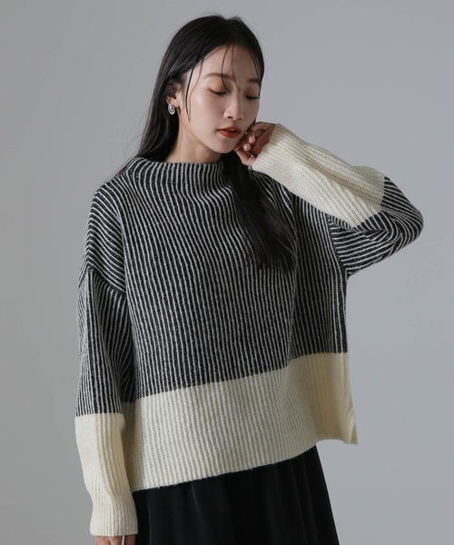 NANO universe（ナノユニバース）の「シャドーストライプニットプル