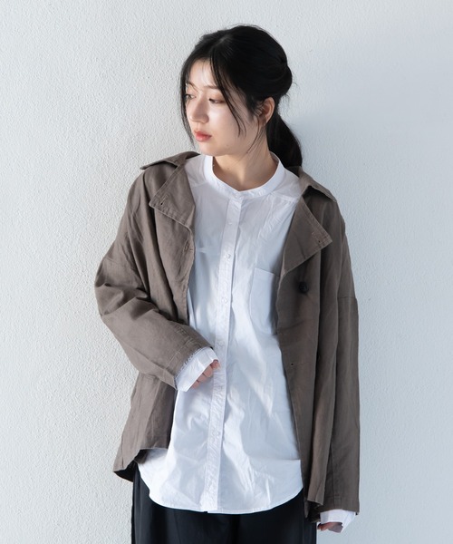 STRETCH LINEN LIKE ダークブラウンホップサックビジネス