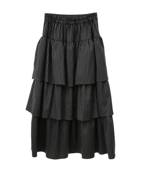 ELENCARE DUE(エレンカーレデュエ)の「・ELENCARE DUE ティアードロングスカート(スカート・レディース・ストライプ/ブラック・FREE)」の12枚目の写真