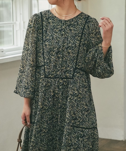 un dix cors（アンディコール）の「前後2WAYフラワープリントワンピース（ワンピース・レディース・ブラック/イエロー・FREE）」の12枚目の写真