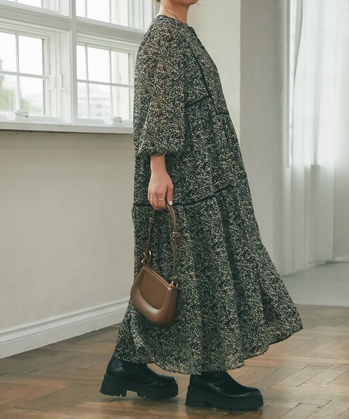 un dix cors（アンディコール）の「前後2WAYフラワープリントワンピース（ワンピース・レディース・ブラック/イエロー・FREE）」の15枚目の写真