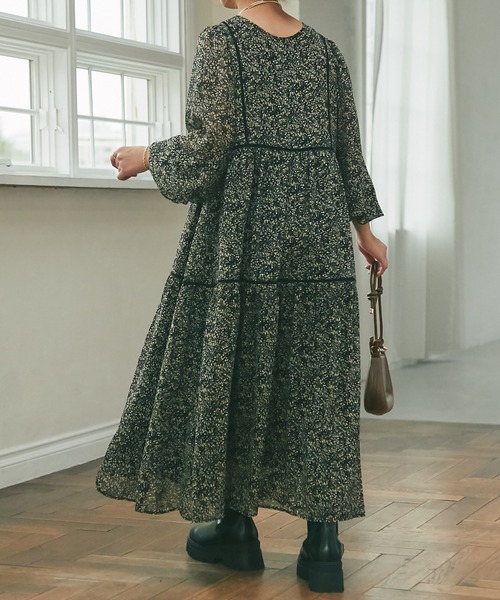 un dix cors（アンディコール）の「前後2WAYフラワープリントワンピース（ワンピース・レディース・ブラック/イエロー・FREE）」の16枚目の写真