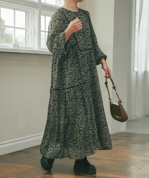 un dix cors（アンディコール）の「前後2WAYフラワープリントワンピース（ワンピース・レディース・ブラック/イエロー・FREE）」の18枚目の写真