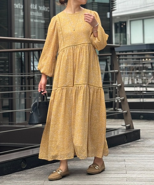 un dix cors（アンディコール）の「前後2WAYフラワープリントワンピース（ワンピース・レディース・ブラック/イエロー・FREE）」の8枚目の写真