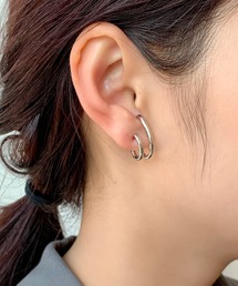 立体デザインピアス イヤーカフ風 (両耳用)