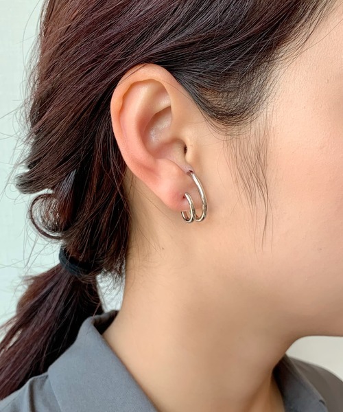 ciite'（シーテ）の「立体デザインピアス　イヤーカフ風  (両耳用)（ピアス（両耳用）・レディース・ゴールド/シルバー・FREE）」の8枚目の写真