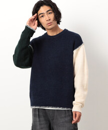 Purple&Yellow | ブランケットステッチプルオーバー(ニット/セーター)