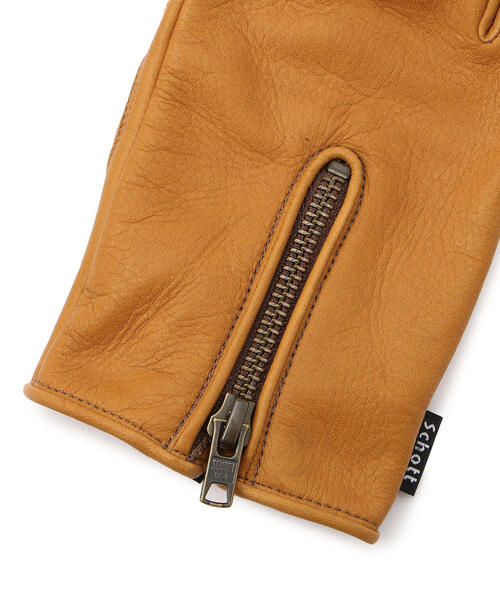 未使用品★Schott（ショット）ジップレザーグローブ（M） ZIP LEATHER GLOVE/ジップレザーグローブ | Schott（ショット