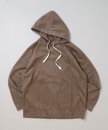 faux suede switching design cutsew/スウェードタッチ 切り替えデザイン パーカー