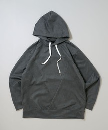 faux suede switching design cutsew/スウェードタッチ 切り替えデザイン パーカー