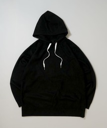 faux suede switching design cutsew/スウェードタッチ 切り替えデザイン パーカー