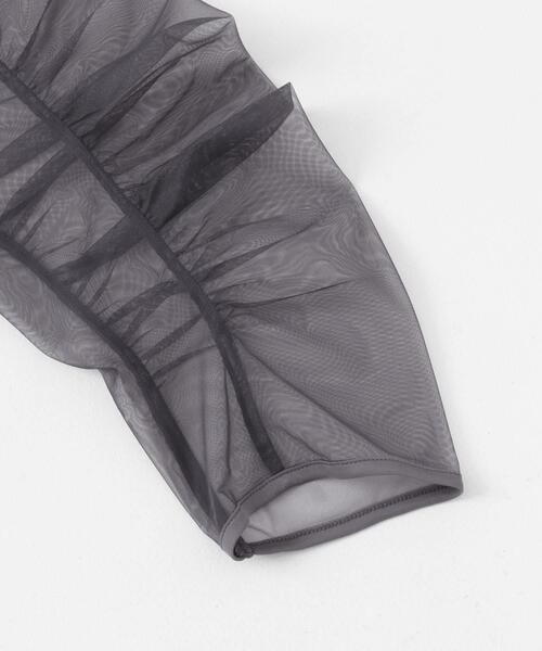 SENSE OF PLACE by URBAN RESEARCH（センスオブプレイスバイアーバンリサーチ）の「シャーリングチュールトップ（Tシャツ/カットソー・レディース・ライトブルー/アイボリー/チャコールグレー・ONE）」の9枚目の写真