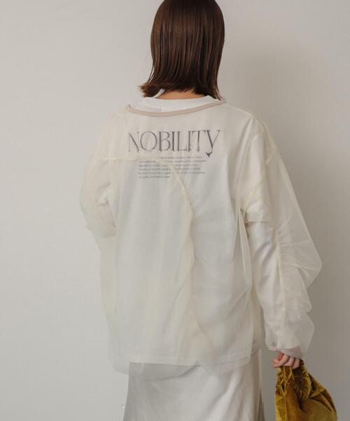 SENSE OF PLACE by URBAN RESEARCH（センスオブプレイスバイアーバンリサーチ）の「シャーリングチュールトップ（Tシャツ/カットソー・レディース・ライトブルー/アイボリー/チャコールグレー・ONE）」の12枚目の写真