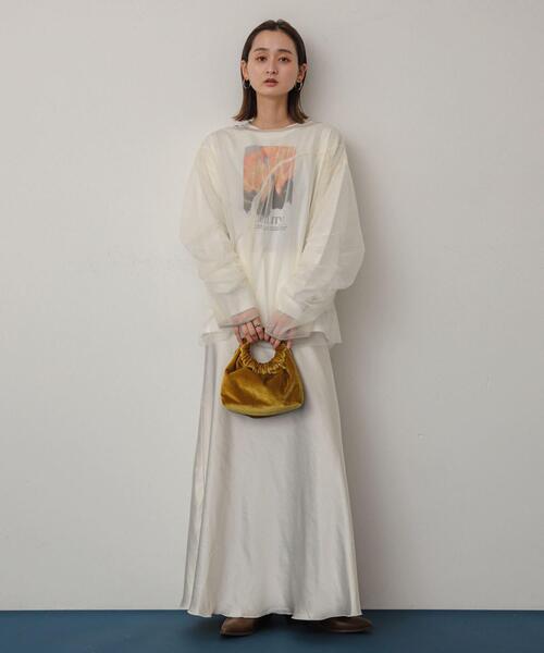 SENSE OF PLACE by URBAN RESEARCH（センスオブプレイスバイアーバンリサーチ）の「シャーリングチュールトップ（Tシャツ/カットソー・レディース・ライトブルー/アイボリー/チャコールグレー・ONE）」の13枚目の写真