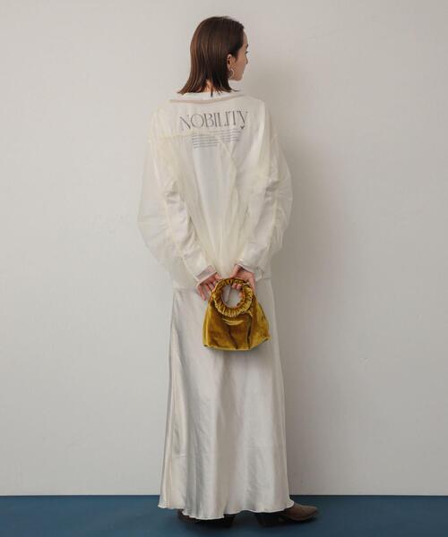 SENSE OF PLACE by URBAN RESEARCH（センスオブプレイスバイアーバンリサーチ）の「シャーリングチュールトップ（Tシャツ/カットソー・レディース・ライトブルー/アイボリー/チャコールグレー・ONE）」の15枚目の写真