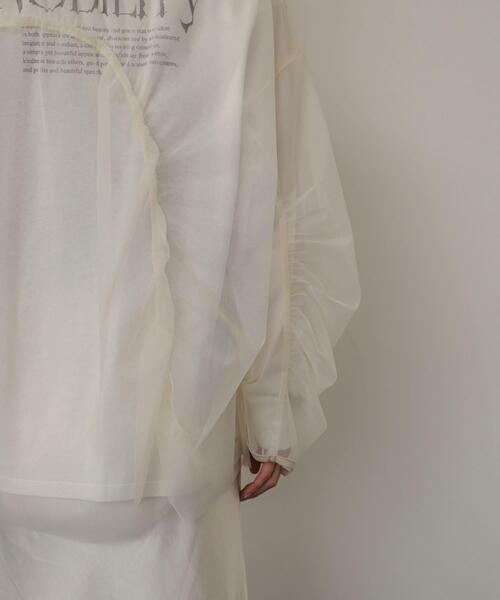 SENSE OF PLACE by URBAN RESEARCH（センスオブプレイスバイアーバンリサーチ）の「シャーリングチュールトップ（Tシャツ/カットソー・レディース・ライトブルー/アイボリー/チャコールグレー・ONE）」の19枚目の写真