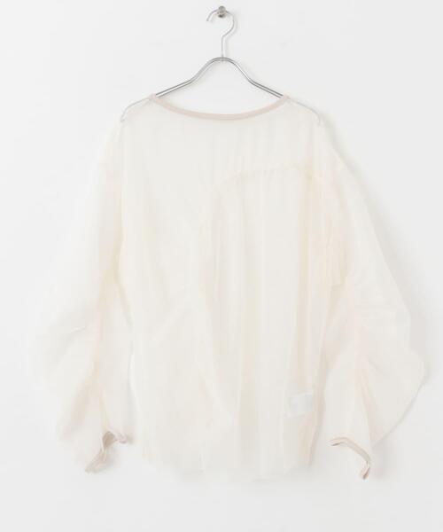 SENSE OF PLACE by URBAN RESEARCH（センスオブプレイスバイアーバンリサーチ）の「シャーリングチュールトップ（Tシャツ/カットソー・レディース・ライトブルー/アイボリー/チャコールグレー・ONE）」の20枚目の写真