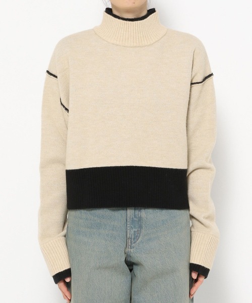 LOWRYS FARM（ローリーズファーム）の「リバーシブルハイネックニットＬＳ　247766（ニット/セーター・レディース・ベージュ/オレンジ/ブルー・FREE）」の10枚目の写真