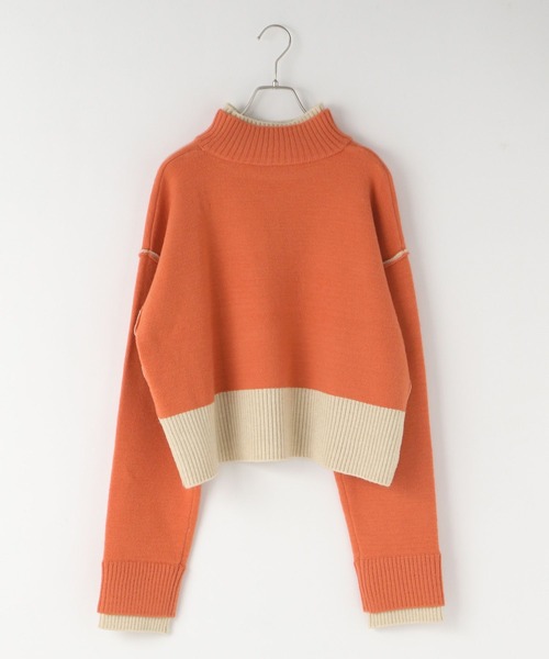 LOWRYS FARM（ローリーズファーム）の「リバーシブルハイネックニットＬＳ　247766（ニット/セーター・レディース・ベージュ/オレンジ/ブルー・FREE）」の18枚目の写真