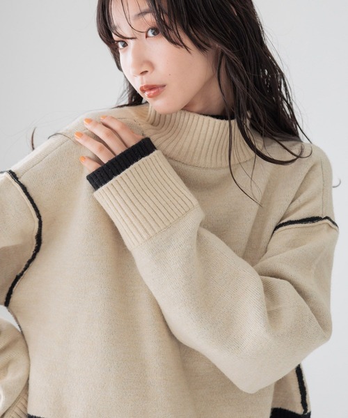 きょろいど セール】リバーシブルハイネックニットLS 247766（ニット/セーター