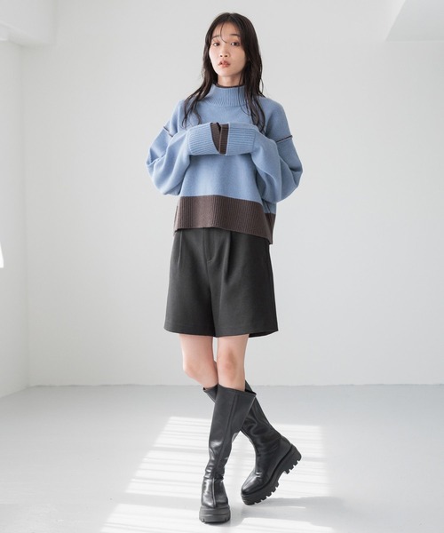 きょろいど セール】リバーシブルハイネックニットLS 247766（ニット/セーター