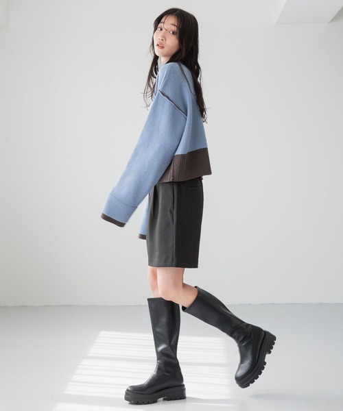 LOWRYS FARM(ローリーズファーム)の「リバーシブルハイネックニットLS 247766(ニット/セーター・レディース・ベージュ/オレンジ/ブルー・FREE)」の12枚目の写真