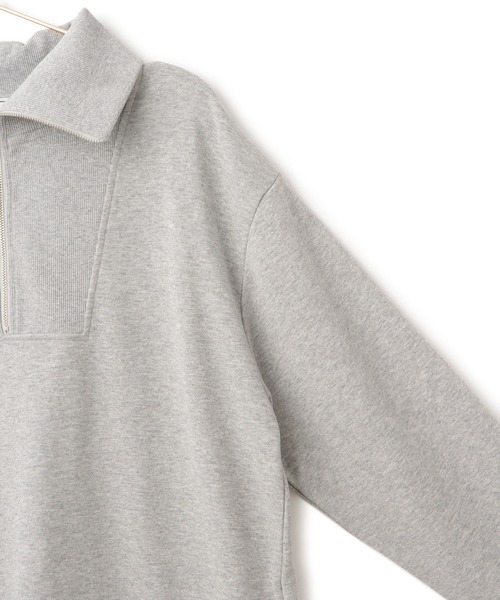 ROPE' PICNIC（ロペピクニック）の「ハーフジップワンポイントロゴカットミニワンピース（ワンピース・レディース・ライトグレー/チャコールグレー・38）」の10枚目の写真