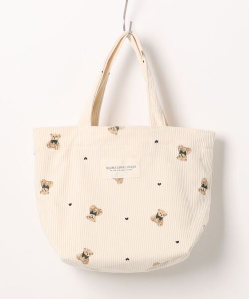 Mignonjour（ミニョンジュール）の「Mignonjour/くまコーデュロイミニトートバッグ M2582（トートバッグ・レディース・ブルー/ホワイト/ベージュ/ピンク・FREE）」の9枚目の写真