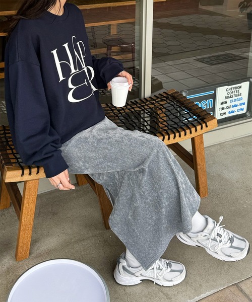 LE MORE(リモア)の「ベルベットナロースカート(スカート・レディース・ブラック/グレー・FREE)」の12枚目の写真