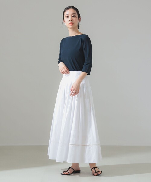 ヌキテパ　Kanako Sato ポプリンシャーリングスカート　サラマリカ Poplin Botanical Print Shirring Skirt | Pasand by ne Quittez
