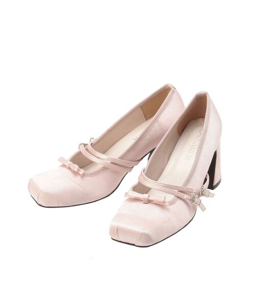 CALNAMUR（カルナムール）の「BALLET CHUNKY HEEL SHOSE/バレエチャンキーヒールシューズ（パンプス・レディース・ブラック/レッド/ピンク・SMALL/MEDIUM/LARGE）」の2枚目の写真