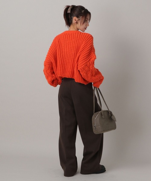 FOREVER 21（フォーエバー トゥエンティーワン）の「【2024FW】ケーブルニットプルオーバー（ニット/セーター・レディース・オレンジ/チャコールグレー/ナチュラル・FREE）」の7枚目の写真