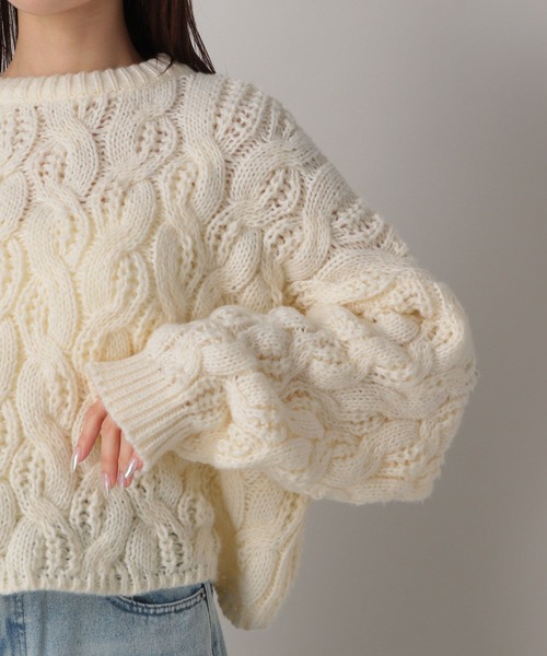 FOREVER 21（フォーエバー トゥエンティーワン）の「【2024FW】ケーブルニットプルオーバー（ニット/セーター・レディース・オレンジ/チャコールグレー/ナチュラル・FREE）」の19枚目の写真