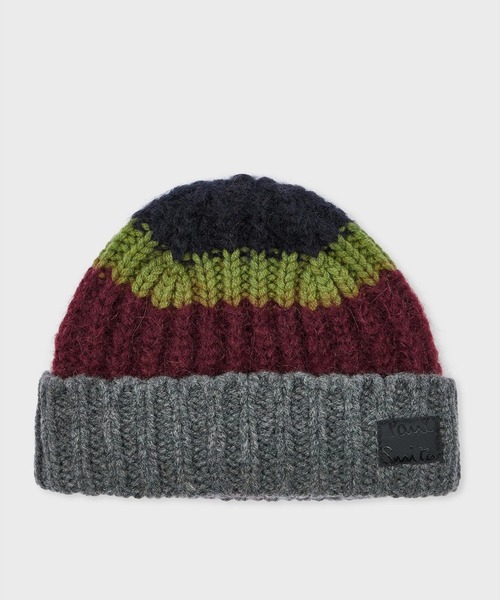 Paul Smith(ポールスミス)の「“Cropped Logo” マルチボーダー ニットキャップ【240340 383MK】(ニットキャップ/ビーニー・メンズ・ネイビー/グレー・FREE)」の2枚目の写真