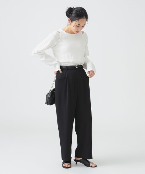 B:MING by BEAMS(ビーミングバイビームス)の「レイヤード プルオーバー(Tシャツ/カットソー・レディース・オフホワイト/レッド系その他7/ブラック系その他4・ONE SIZE)」の4枚目の写真