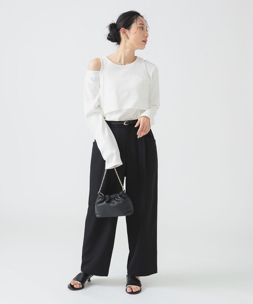 B:MING by BEAMS(ビーミングバイビームス)の「レイヤード プルオーバー(Tシャツ/カットソー・レディース・オフホワイト/レッド系その他7/ブラック系その他4・ONE SIZE)」の6枚目の写真