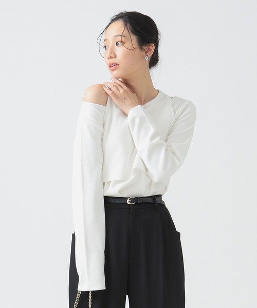 B:MING by BEAMS(ビーミングバイビームス)の「レイヤード プルオーバー(Tシャツ/カットソー・レディース・オフホワイト/レッド系その他7/ブラック系その他4・ONE SIZE)」の8枚目の写真
