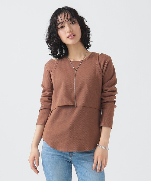 B:MING by BEAMS(ビーミングバイビームス)の「レイヤード プルオーバー(Tシャツ/カットソー・レディース・オフホワイト/レッド系その他7/ブラック系その他4・ONE SIZE)」の16枚目の写真