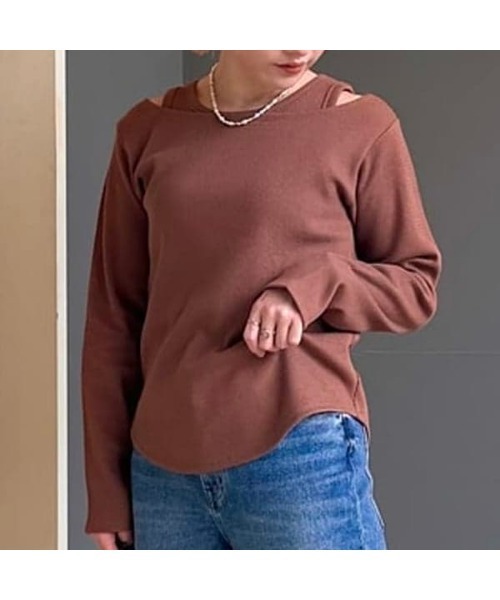 B:MING by BEAMS(ビーミングバイビームス)の「レイヤード プルオーバー(Tシャツ/カットソー・レディース・オフホワイト/レッド系その他7/ブラック系その他4・ONE SIZE)」の3枚目の写真