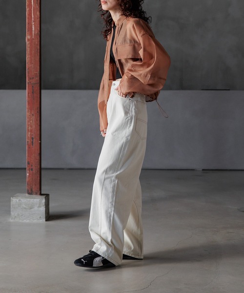 INTER FACTORY(インターファクトリー)の「kumika - カーブデニム made in INTER FACTORY(デニムパンツ・レディース・アイボリー/ブルー・MEDIUM/LARGE)」の14枚目の写真