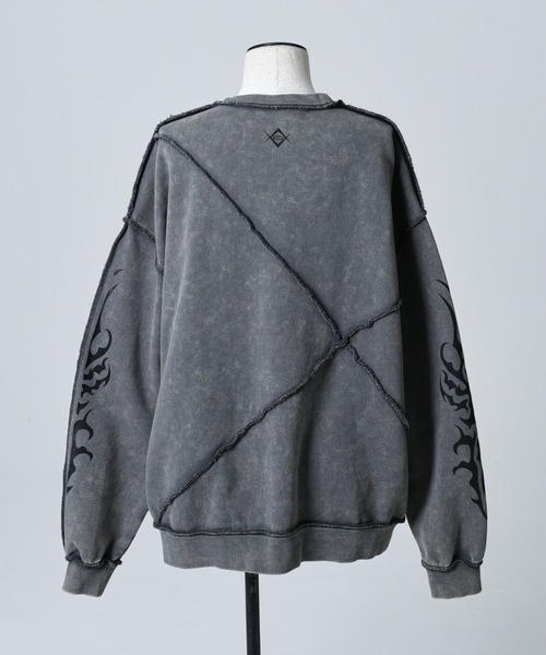 REFLEM（レフレム）の「『REFLEM/レフレム』オーバーステッチ切替PO/プルオーバースウェットシャツ（スウェット・レディース・チャコールグレー/ブラック/ホワイト・FREE）」の19枚目の写真